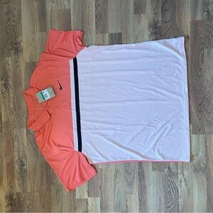 Nike Men’s Coral and Light Pink Polo